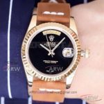 Perfect Replica Rolex Day Date 40mm Men's Watch Online - Yellow Gold Case Leather 2813 Automatic 